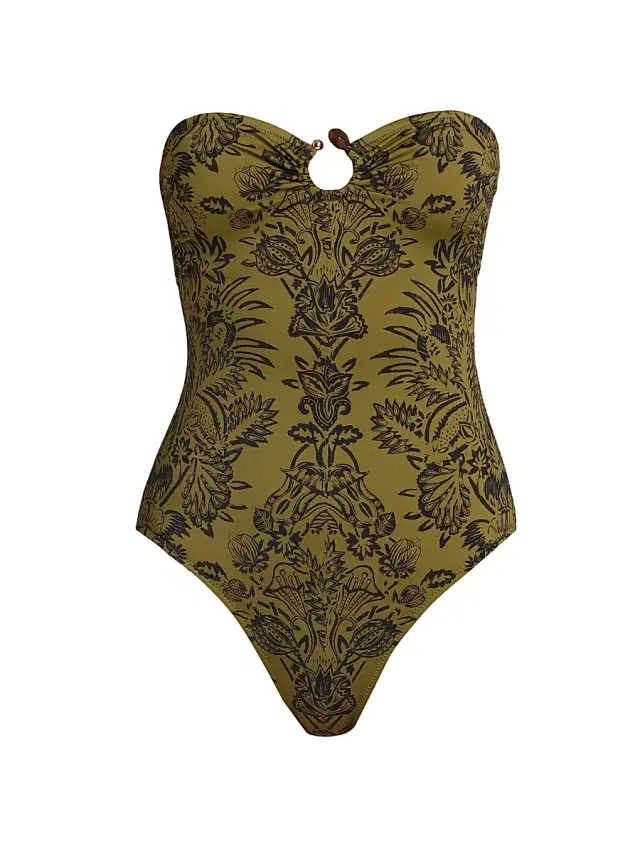 Women's Hydra Printed One-Piece Swimsuit - Olive Flora