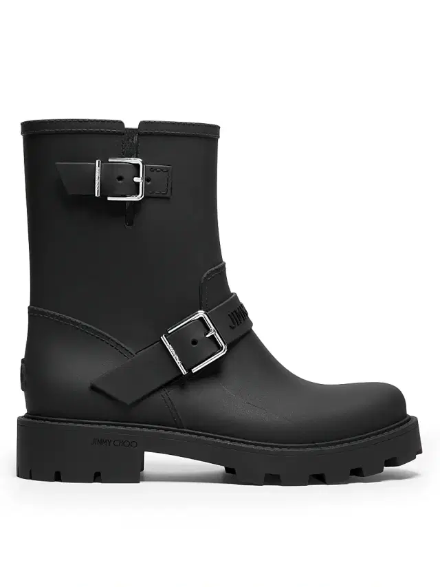 Women's Biker Rain Boots - Black