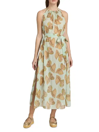 Ulla Johnson Women's Anna Zemankova Printed Swim Elara Printed Cotton Maxi Cover-Up Dress - Water Blossoms - Size Large | Thumbnail 3 Ulla Johnson Women's Anna Zemankova Printed Swim Elara Printed Cotton Maxi Cover-Up Dress - Water Blossoms - Size Large | Thumbnail 3