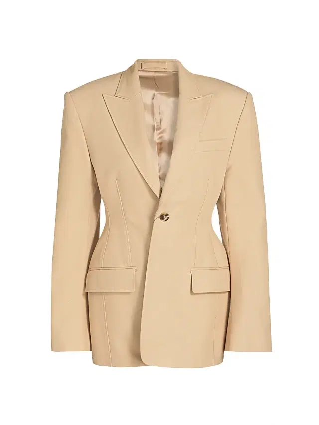 WARDROBE.NYC Women's Drill Contour Cotton Single-Breasted Blazer - Khaki