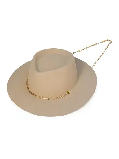 VAN PALMA Women's Ulysse Merino Wool Fedora With Chain | Thumbnail 1 VAN PALMA Women's Ulysse Merino Wool Fedora With Chain | Thumbnail 1