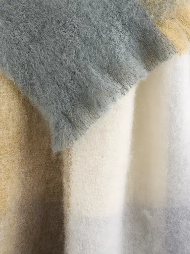 Mantas Ezcaray Cuadros Plaid Mohair-Merino Wool Throw Blanket | Thumbnail 3 Mantas Ezcaray Cuadros Plaid Mohair-Merino Wool Throw Blanket | Thumbnail 3