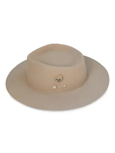 VAN PALMA Women's Georgina Embellished Wool Felt Fedora Hat | Thumbnail 1 VAN PALMA Women's Georgina Embellished Wool Felt Fedora Hat | Thumbnail 1