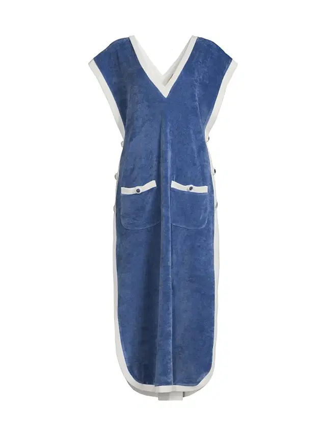 My Beachy Side Women's Peony Caftan Cover-Up Dress - Navy