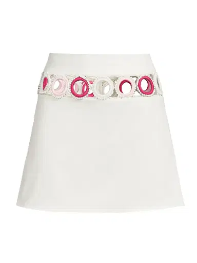 My Beachy Side Women's Palma Cut-Out Stretch-Cotton Cover-Up Miniskirt - Pink - Size Large | Thumbnail 1