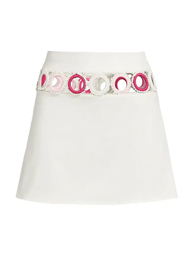Women's Palma Cut-Out Stretch-Cotton Cover-Up Miniskirt - Pink