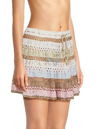 My Beachy Side Women's Cleo Crochet-Knit Cotton-Blend Miniskirt | Thumbnail 4 My Beachy Side Women's Cleo Crochet-Knit Cotton-Blend Miniskirt | Thumbnail 4