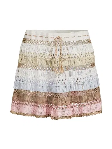 My Beachy Side Women's Cleo Crochet-Knit Cotton-Blend Miniskirt | Thumbnail 1 My Beachy Side Women's Cleo Crochet-Knit Cotton-Blend Miniskirt | Thumbnail 1