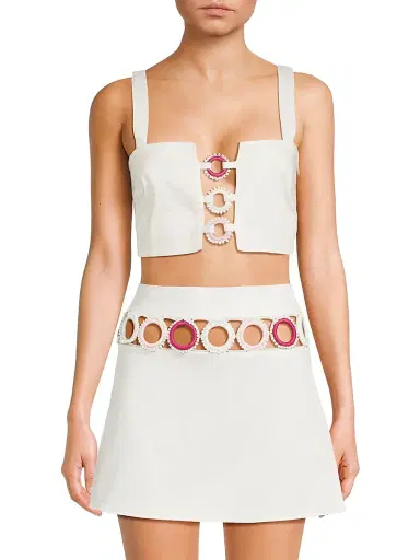 My Beachy Side Women's Palma Cut-Out Cropped Top - Pink - Size Large | Thumbnail 3 My Beachy Side Women's Palma Cut-Out Cropped Top - Pink - Size Large | Thumbnail 3