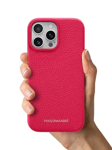 MAISON de SABRÉ Leather Phone Case (iPhone 16 Pro Max) - Shibuya Fuchsia | Thumbnail 5 MAISON de SABRÉ Leather Phone Case (iPhone 16 Pro Max) - Shibuya Fuchsia | Thumbnail 5