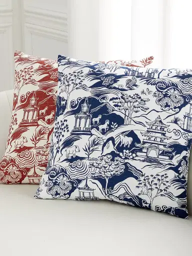 Eastern Accents Tenzin Printed Cotton-Linen Decorative Pillow | Thumbnail 2