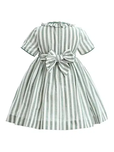 Tulleen Baby Girl's & Little Girl's Button-Up Stripe Dress - Green 36 Months | Thumbnail 2
