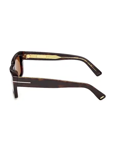 Tom Ford Men's Icon 52MM Rectangular Sunglasses - Dark Havana Brown | Thumbnail 3 Tom Ford Men's Icon 52MM Rectangular Sunglasses - Dark Havana Brown | Thumbnail 3