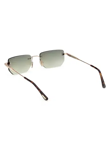 Tom Ford Men's Ethan 53MM Rimless Sunglasses - Rose Gold Green | Thumbnail 4