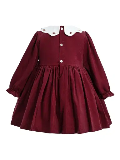 Tulleen Baby Girl's & Little Girl's Smocked Holiday Dress - Burgundy 36 Months | Thumbnail 2