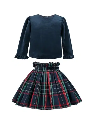 Tulleen Little Girl's Two-Piece Bow Skirt Set - Navy 36 Months | Thumbnail 1 Tulleen Little Girl's Two-Piece Bow Skirt Set - Navy 36 Months | Thumbnail 1