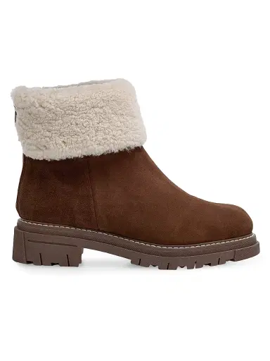 La Canadienne Women's Dory Suede & Shearling Ankle Boots - Brunette - Size 10 | Thumbnail 1 La Canadienne Women's Dory Suede & Shearling Ankle Boots - Brunette - Size 10 | Thumbnail 1
