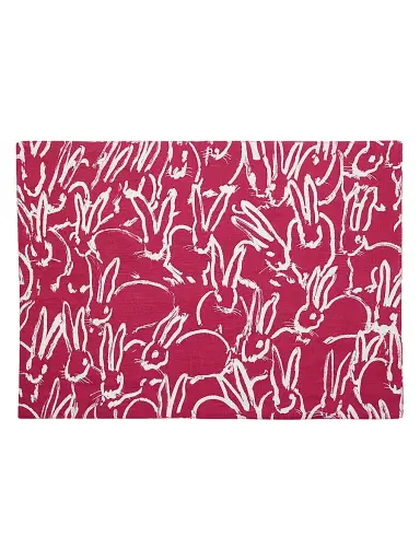 Hunt Slonem Fluffle Khadi Printed Linen Placemat | Thumbnail 1 Hunt Slonem Fluffle Khadi Printed Linen Placemat | Thumbnail 1