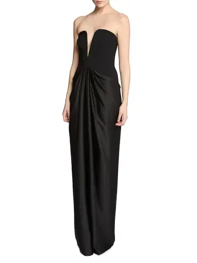 Halston Women's Sanna Stretch-Crepe & Satin Strapless Gown | Thumbnail 3 Halston Women's Sanna Stretch-Crepe & Satin Strapless Gown | Thumbnail 3
