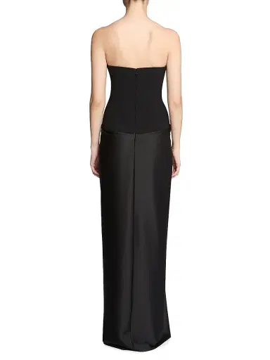 Halston Women's Sanna Stretch-Crepe & Satin Strapless Gown | Thumbnail 4 Halston Women's Sanna Stretch-Crepe & Satin Strapless Gown | Thumbnail 4