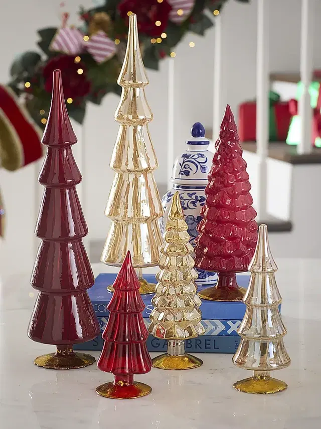 Cody Foster & Co 6-Piece Handcrafted Tabletop Glass Tree Set