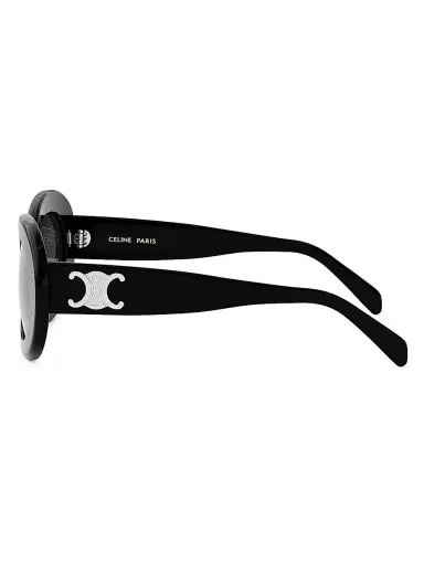 Celine Men's Triomphe 42MM Round Sunglasses - Black | Thumbnail 3 Celine Men's Triomphe 42MM Round Sunglasses - Black | Thumbnail 3