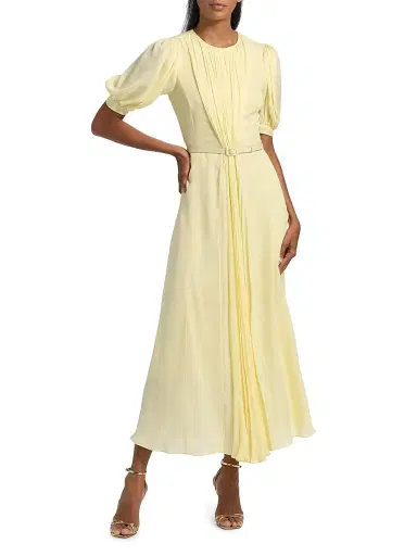 PRABAL GURUNG Women's Huma Pleated Georgette Maxi Dress | Thumbnail 3