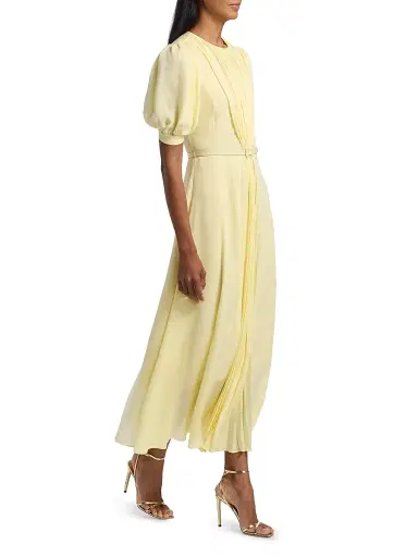 PRABAL GURUNG Women's Huma Pleated Georgette Maxi Dress | Thumbnail 4