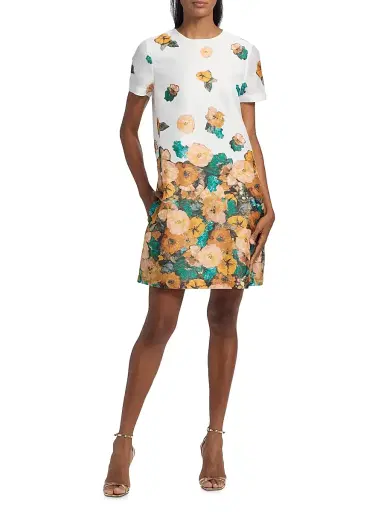 PRABAL GURUNG Women's Falling Florals Voile Minidress | Thumbnail 2 PRABAL GURUNG Women's Falling Florals Voile Minidress | Thumbnail 2