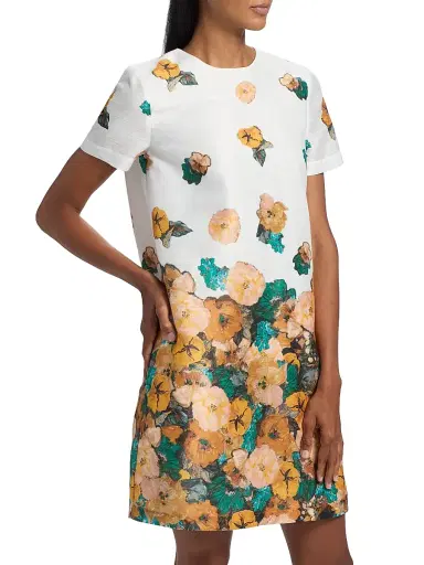 PRABAL GURUNG Women's Falling Florals Voile Minidress | Thumbnail 4 PRABAL GURUNG Women's Falling Florals Voile Minidress | Thumbnail 4