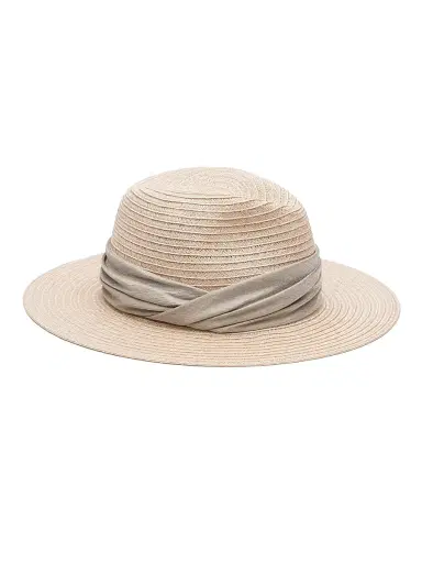 Eugenia Kim Women's Courtney Woven Scarf-Trim Fedora - Beige | Thumbnail 1 Eugenia Kim Women's Courtney Woven Scarf-Trim Fedora - Beige | Thumbnail 1