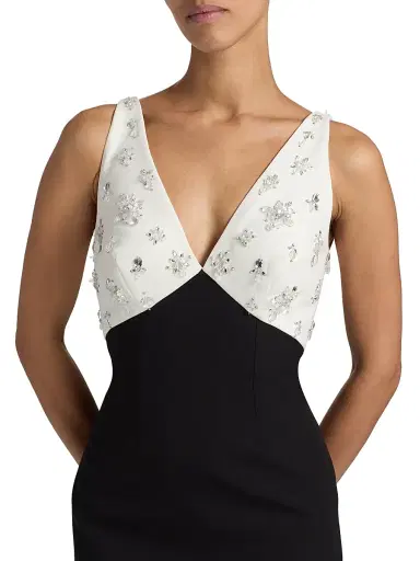 PAMELLA ROLAND Women's Embellished Two-Tone Column Gown | Thumbnail 6 PAMELLA ROLAND Women's Embellished Two-Tone Column Gown | Thumbnail 6