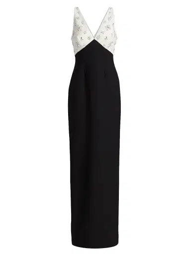 PAMELLA ROLAND Women's Embellished Two-Tone Column Gown | Thumbnail 1 PAMELLA ROLAND Women's Embellished Two-Tone Column Gown | Thumbnail 1