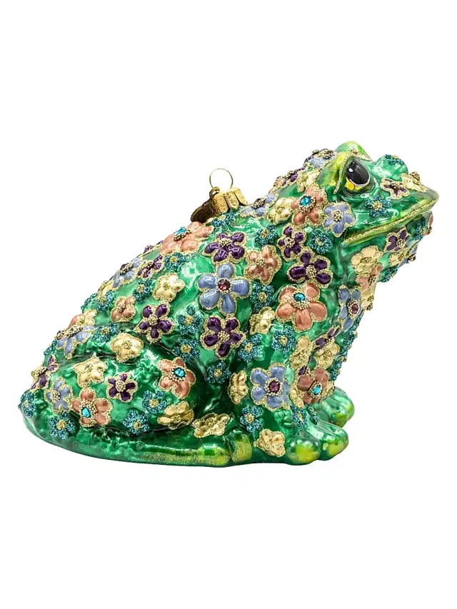 Floral Frog Christmas Ornament