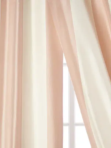 Home Silks Hampton Two-Tone Striped Curtain Panel Set | Thumbnail 1