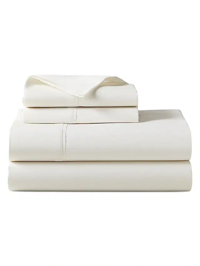 Organic 464 Percale Fitted Sheet - Off White King