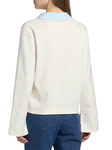 TANYA TAYLOR Women's Whitney Contrast-Trimmed Cotton Top | Thumbnail 5