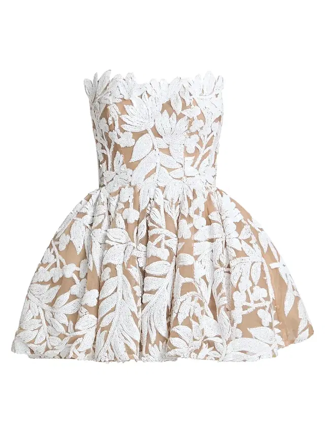 Bronx Banco Women's Chloe Embroidered Strapless Minidress - White