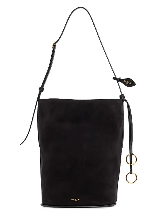 Women's Hip Suede Bucket Bag - Noir