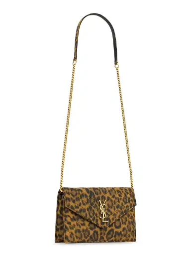 Saint Laurent Women's Cassandre Envelope Chain Wallet in Canvas - Leopard | Thumbnail 2 Saint Laurent Women's Cassandre Envelope Chain Wallet in Canvas - Leopard | Thumbnail 2