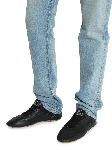 Saint Laurent Men's Lewis Sneakers in Grained Leather | Thumbnail 4