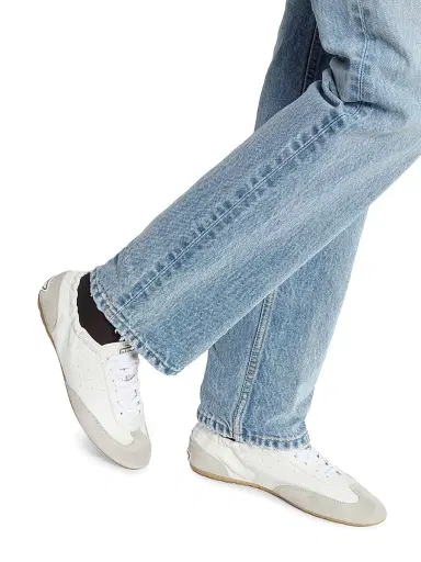 Saint Laurent Women's Lewis Sneakers in Leather and Suede - Optic White - Size 5 | Thumbnail 4 Saint Laurent Women's Lewis Sneakers in Leather and Suede - Optic White - Size 5 | Thumbnail 4