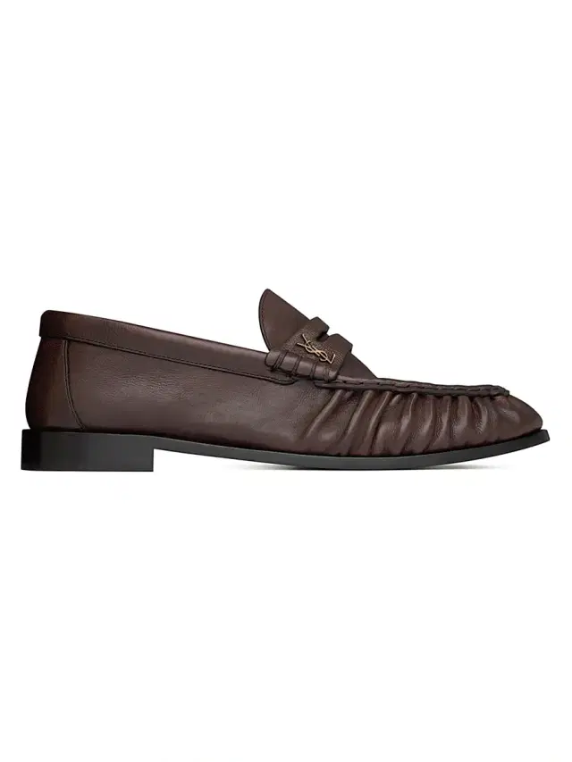 Saint Laurent Women's Le Loafers Supple in Matte Leather - Paris Brown