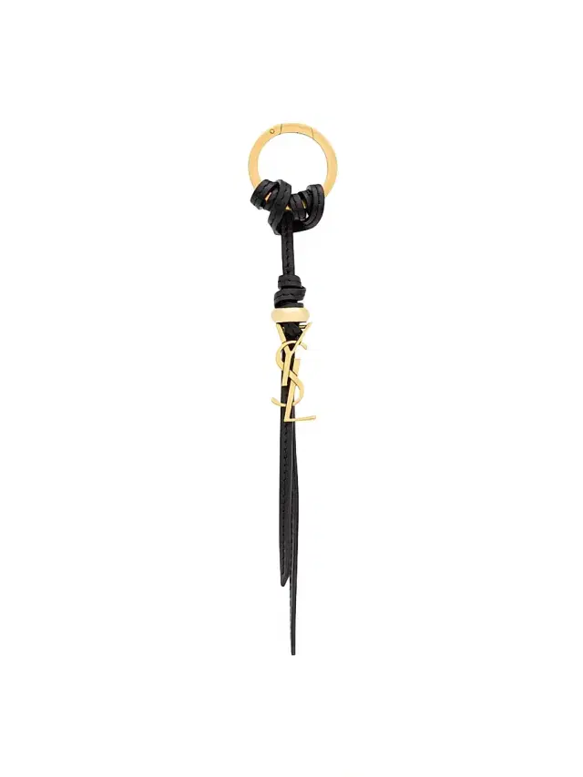 Saint Laurent Women's Cassandre Keyring in Leather - Black