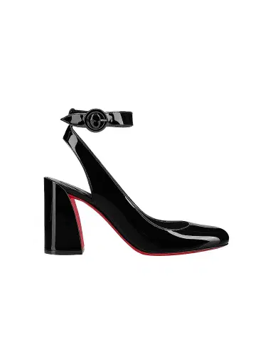 Christian Louboutin Women's Miss Sab Sling Patent Leather 85MM Pumps - Black | Thumbnail 1 Christian Louboutin Women's Miss Sab Sling Patent Leather 85MM Pumps - Black | Thumbnail 1