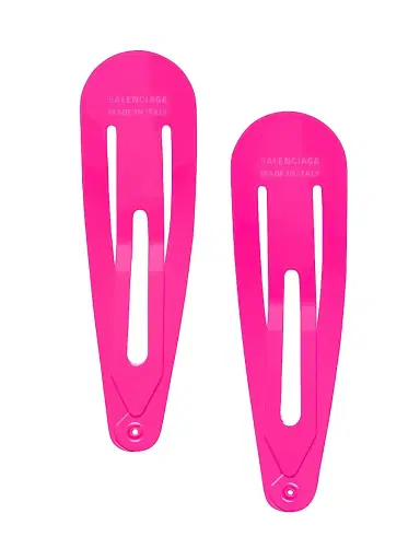 Balenciaga Women's Holli XXL Snap Clip Set - Fluo Pink | Thumbnail 2