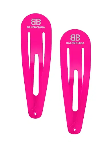 Balenciaga Women's Holli XXL Snap Clip Set - Fluo Pink | Thumbnail 1