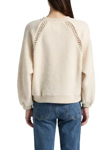 Ba&sh Women's Sweet Open-Knit Bouclette Crewneck Sweatshirt - Ecru - Size Small | Thumbnail 5