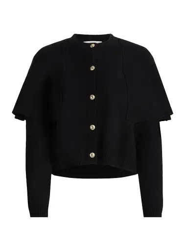 Ba&sh Women's Peggy Wool Cardigan - Noir - Size Large | Thumbnail 1 Ba&sh Women's Peggy Wool Cardigan - Noir - Size Large | Thumbnail 1