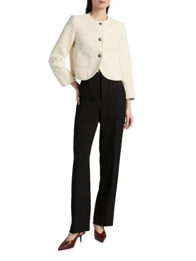 Ba&sh Women's Alfie Textured Cotton-Blend Jacket - Ecru - Size Large | Thumbnail 2